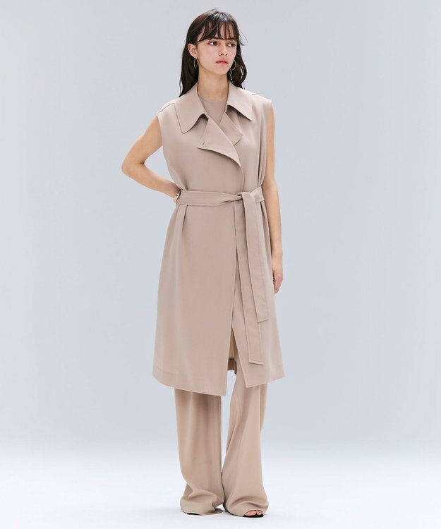 BEIGE， FLEUR / ラップデザインロングジレ Beige