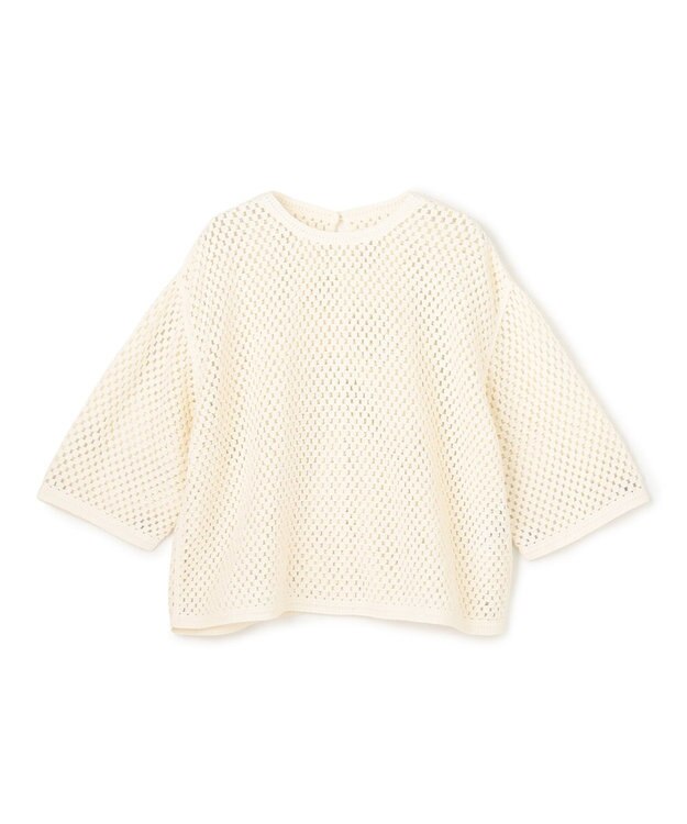 UNFILO クロシェレースニット ハーフスリーブ プルオーバー エクリュ