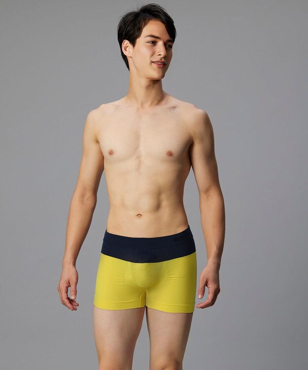 WACOAL MEN ボクサーパンツ【PANTS HOLIC X】ワンサイズ(S-LL) フロント快適Xマチ 立体成型 適度なフィット感 前閉じ 下着 GT3480 /ブロス イエロー