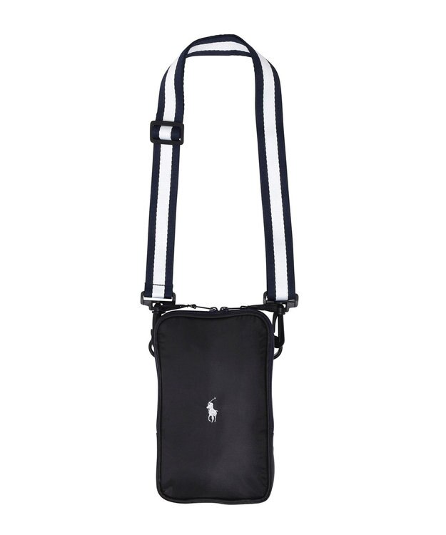 MOONBAT 【WEB限定セット/UV遮蔽率100％】POLO RALPH LAUREN （ポロ ラルフローレン）サコッシュ付き 晴雨兼用 折りたたみ傘 ポロポニー ブラック