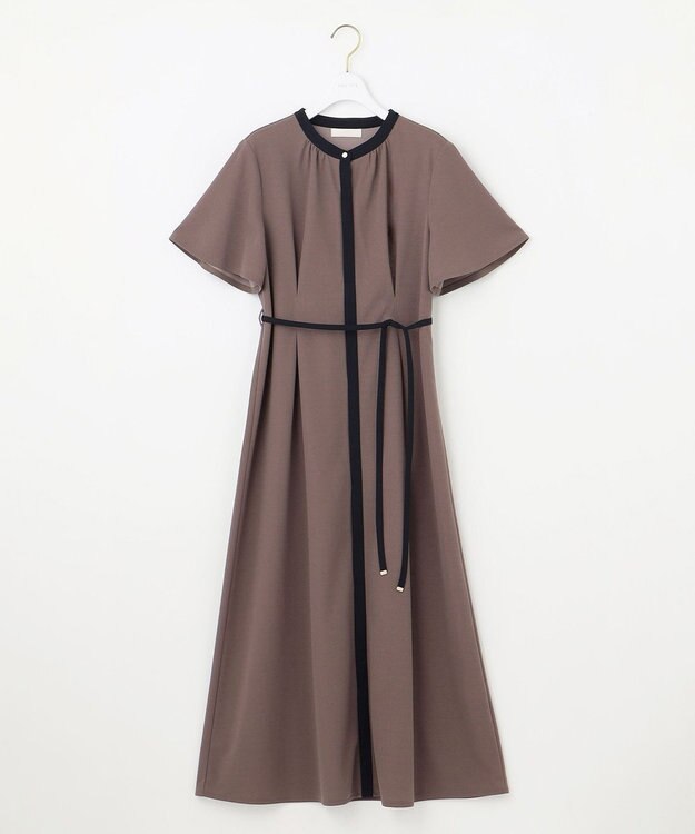 ANY SIS 【UVケア・ストレッチ・洗える】2WAYジョーゼットジャージー ワンピース モカ