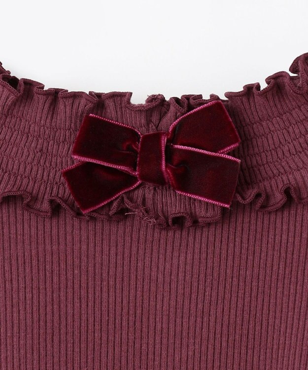 ANY KIDS バックリボン カットソー ボルドー