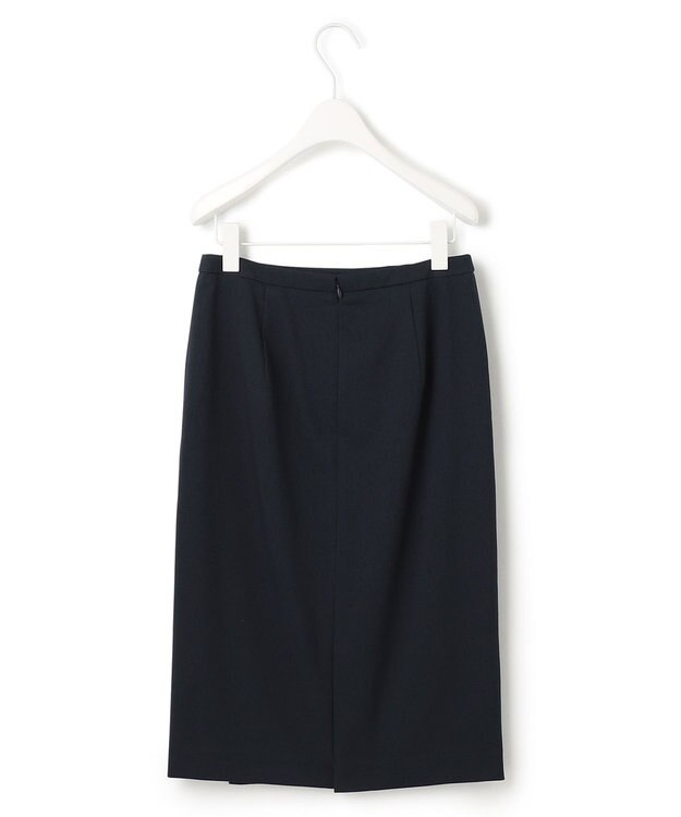 ICB 【洗える】37.5TRストレッチ ラップ風スカート ネイビー系