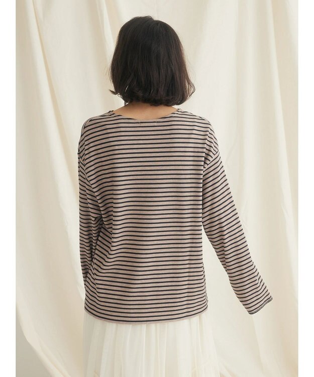 CRAFT STANDARD BOUTIQUE ボーダーワッフルプルオーバー Beige