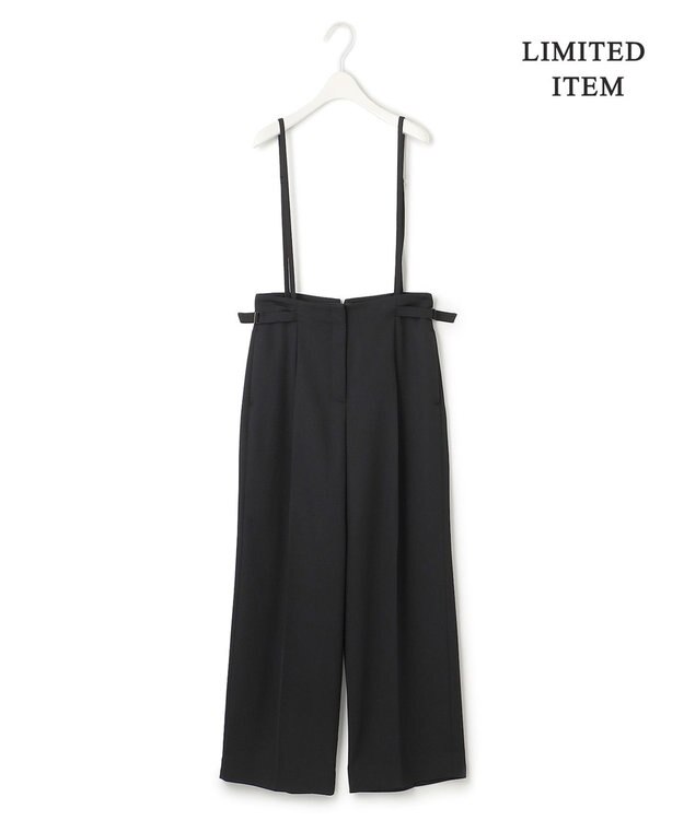 ICB 【2WAY・WEB限定・洗える】シルフィルダブルクロス サスペンダーパンツ ブラック系