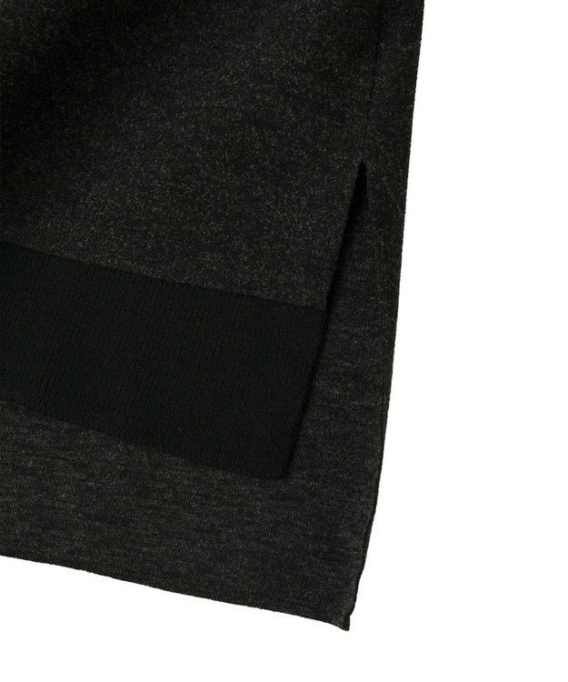 YECCA VECCA ニット切替メルトンVネックカーディガン Charcoal Gray