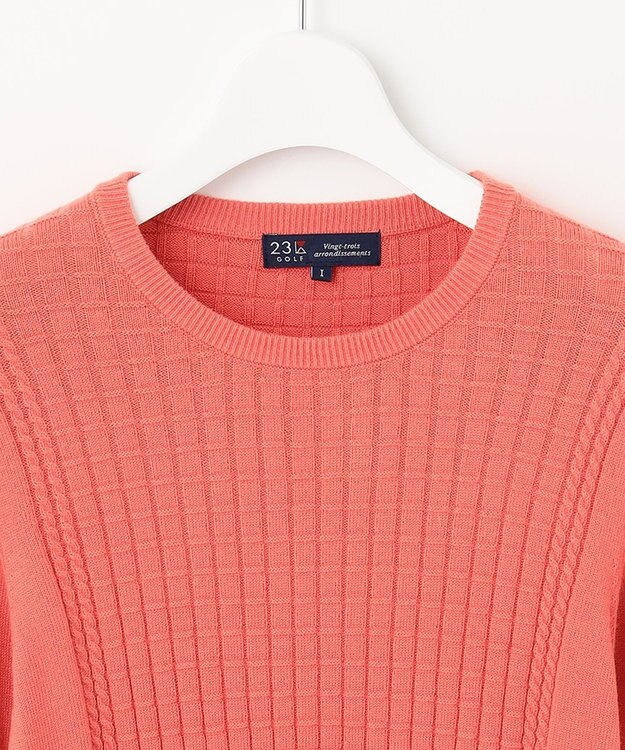 23区GOLF 【WOMEN】【洗える】格子柄  カラーニット ピンク系