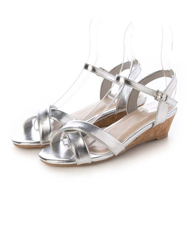 MODE ET JACOMO <noyau>ヒールクロスベルトサンダル シルバー