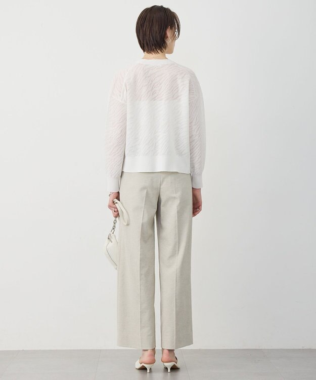 ICB L シアージャカード ニットブルゾン オフホワイト