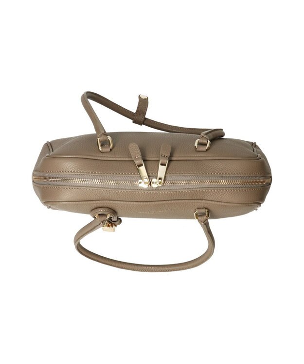 INTER-CHAUSSURES 【CHRISTIAN VILLA】チャーム付きシュリンクレザーハンドバッグ グレー