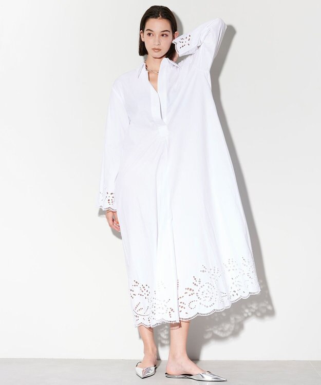 BEIGE， 【WEB限定】PROTAGONISTA / シャツワンピース White