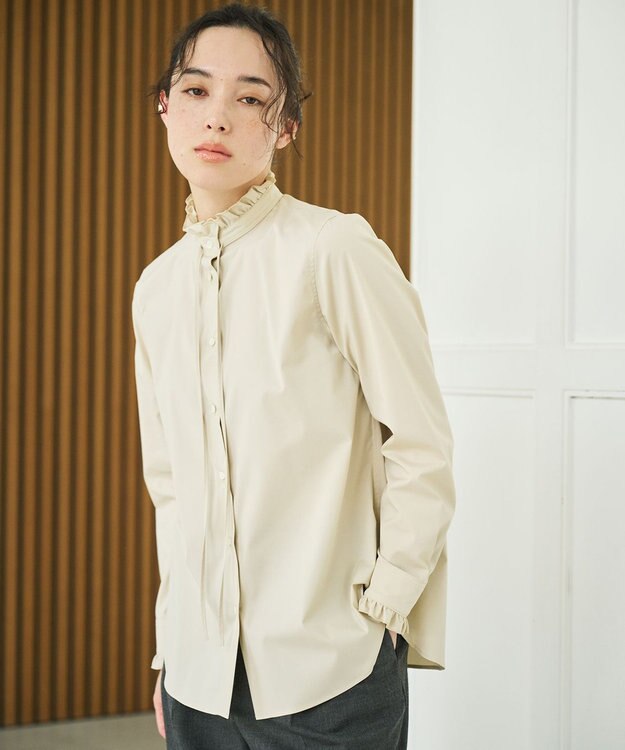 #Newans フリルカラーノーブルブラウス ベージュ