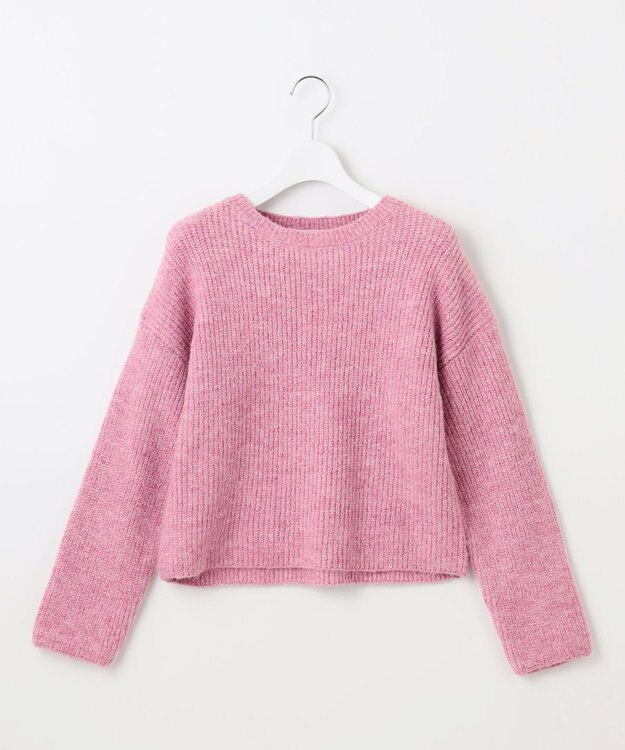 Feroux 【洗える】片畦プルオーバーニット ピンク系