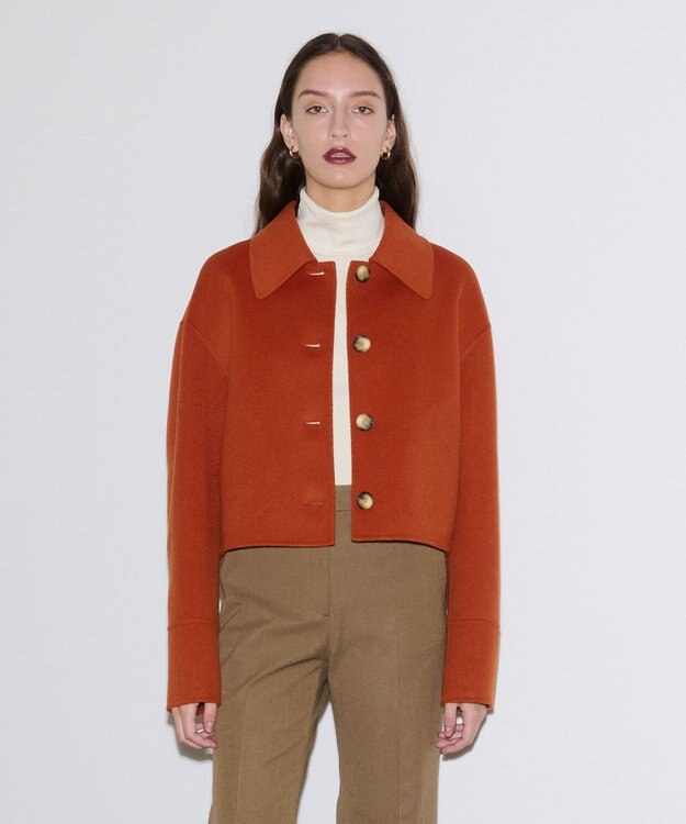 JOSEPH ダブルフェイスカシミヤ　ショートコート Cinnamon