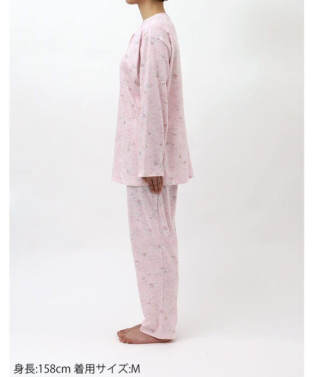 Wing 【数量限定　特別価格】 ウイング スリープ パジャマ 長袖 長ズボン 綿100％ スムース素材 レディース EP7992 ウイング／ワコール ピンク