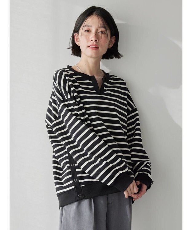 AMERICAN HOLIC カフタンサイドボタンポンチプルオーバー Border