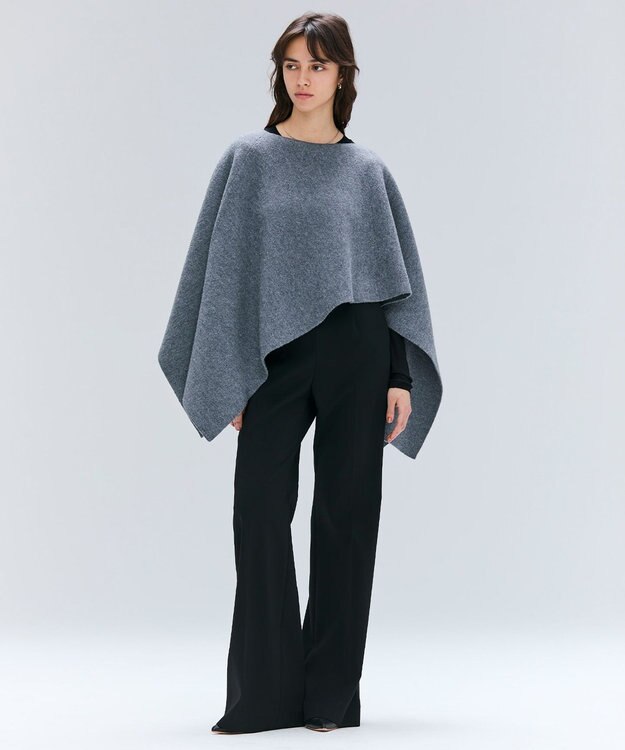 BEIGE， CHICORA / プルオーバーウールニットケープ Md.Gray