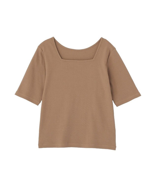 AMERICAN HOLIC スクエアネック5分袖プルオーバー Mocha