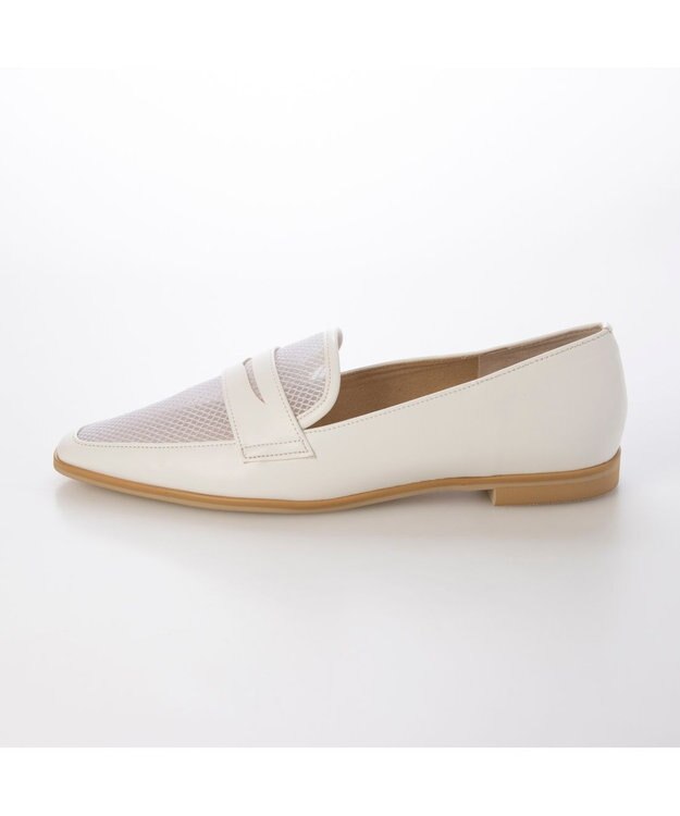 MODE ET JACOMO <carino>メッシュチュールローファー ホワイトコンビ