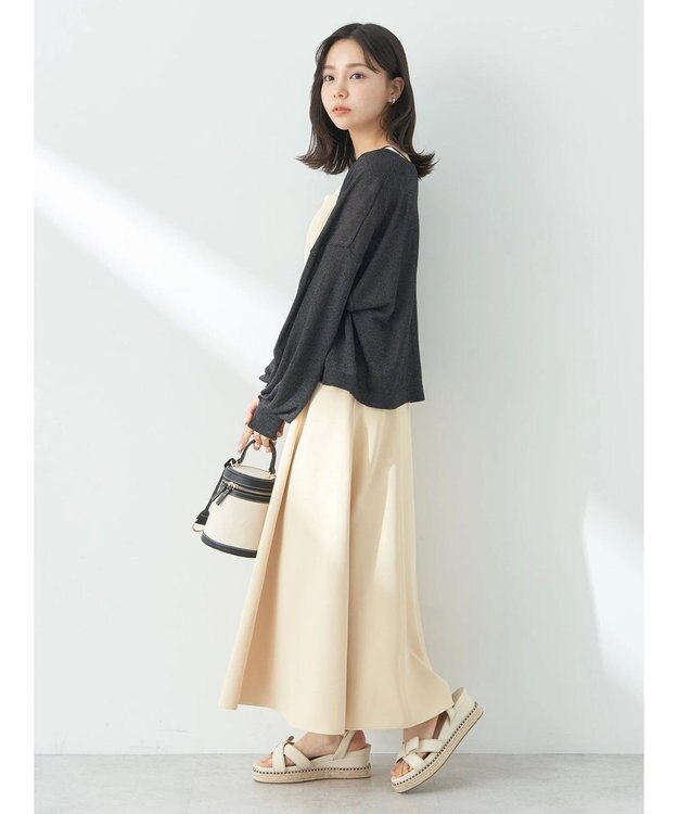 earth music&ecology シアーカーディガン Black