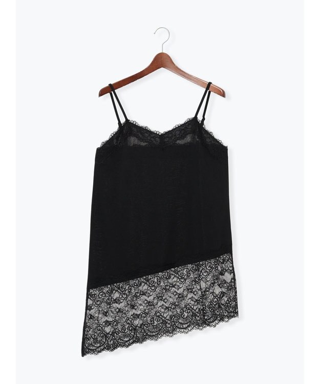 Te chichi イレギュラーヘムレイヤードレースキャミ ブラック