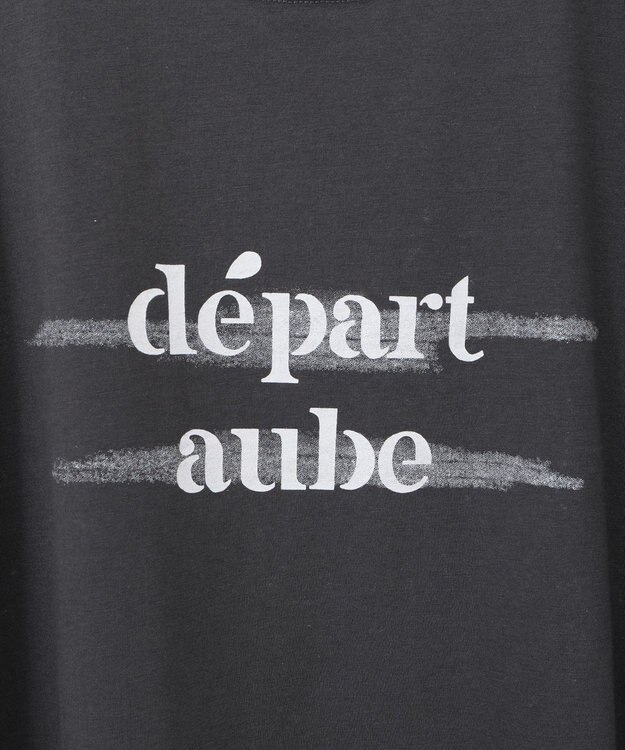 Green Parks 裾レースドッキングカットロゴチュニック Charcoal Gray