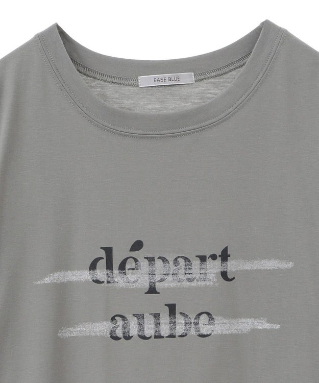 Green Parks 裾レースドッキングカットロゴチュニック Charcoal Gray