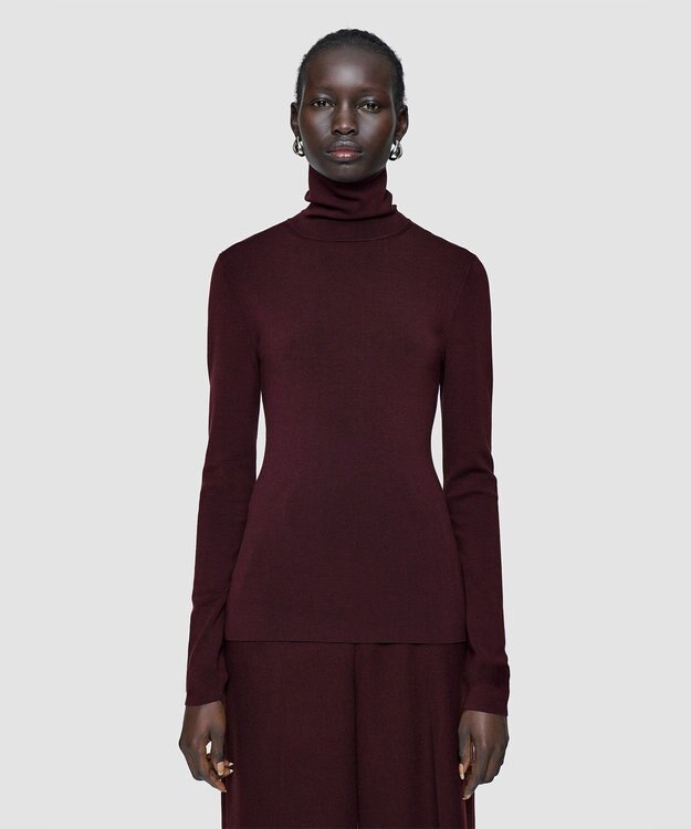 JOSEPH 【洗える】シルクストレッチハイネックトップ Maraschino