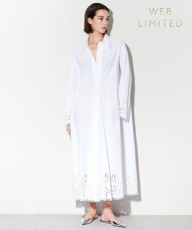 BEIGE， 【WEB限定】PROTAGONISTA / シャツワンピース White
