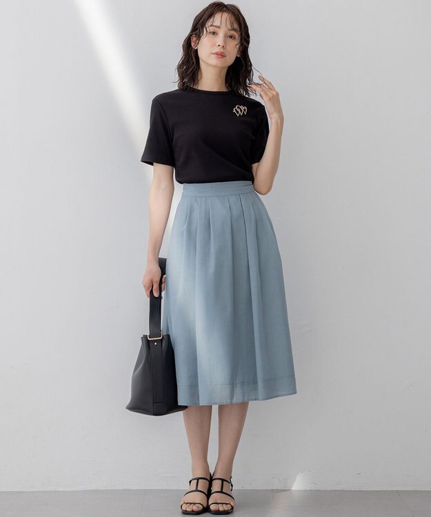 組曲 S ベーシックリブ Tシャツ ブラック系