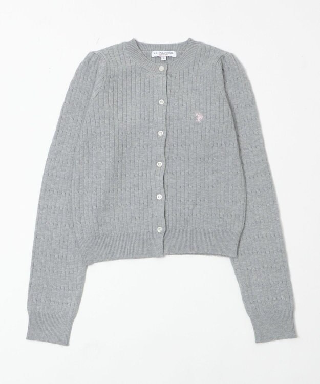 WEGO 【26年春新作】別注USPOLOケーブルニットカーデ グレー