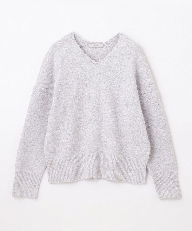 ANY シャイニースパンコールVネックニット グレー