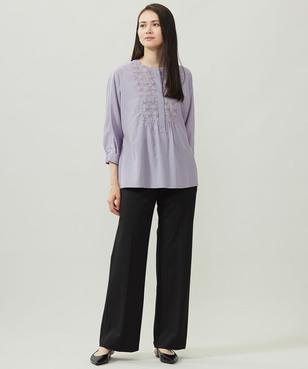 自由区 S シアージオメトリックジャカードプルオーバー ブラウス モーヴ