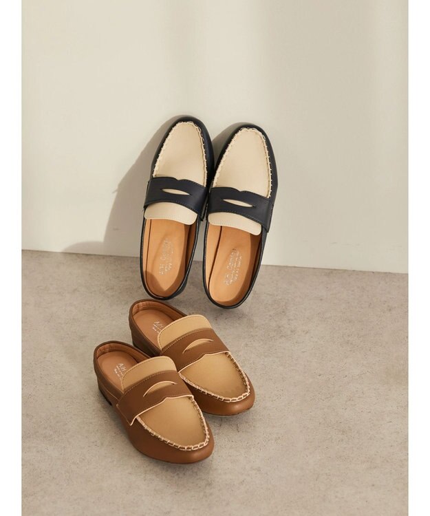 AMERICAN HOLIC ローファータイプコンビミュール Brown