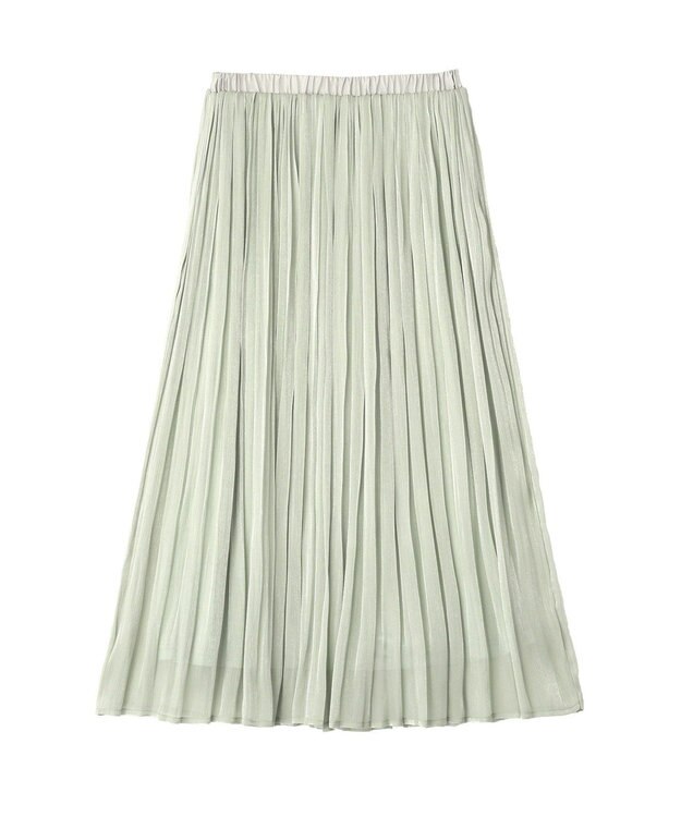 YECCA VECCA シャイニーサテンプリーツスカート Mint