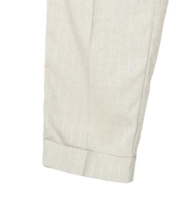 earth music&ecology リネンライクテーパードパンツ（ストライプ） Stripe Beige