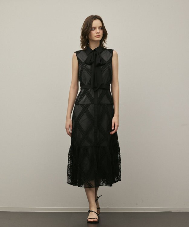 GRACE CONTINENTAL チュールレースワンピース ブラック