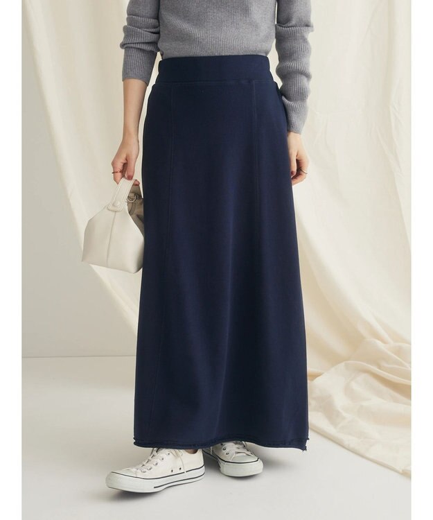CRAFT STANDARD BOUTIQUE カットオフＡライン裏毛スカート Navy