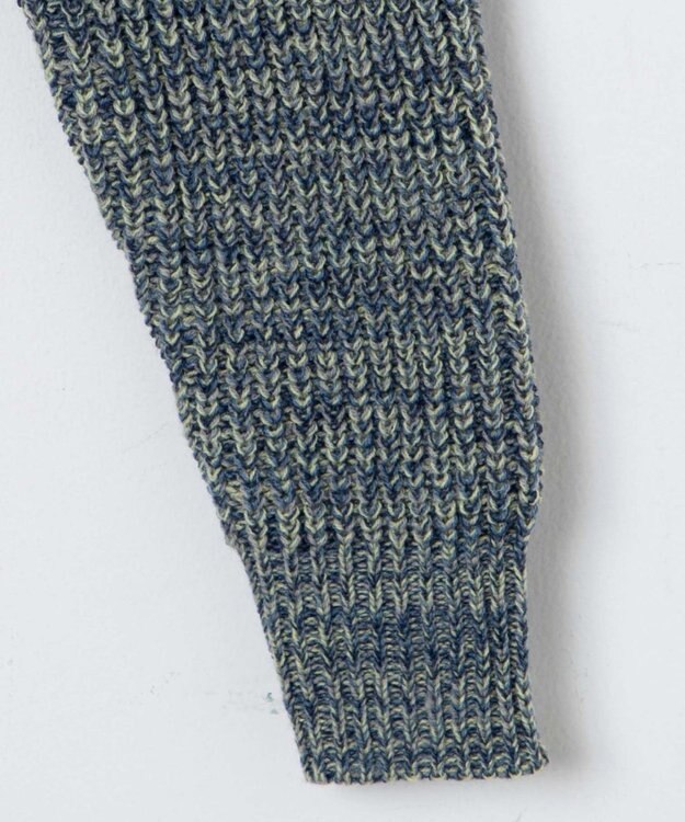 WEGO ミックスカーラーショートニット サックス