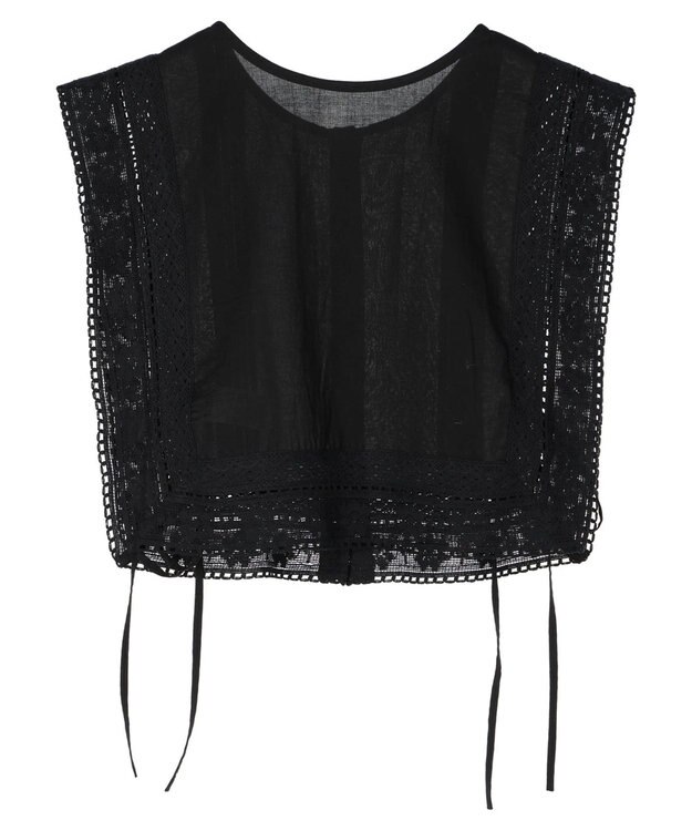 Green Parks インド綿　スクエアレース衿 Black