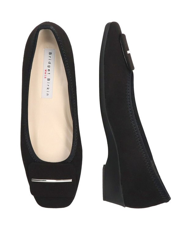 Bridget Birkin 【Bridget Birkin walk】バックルモチーフウォーキングパンプス ブラックスウェード