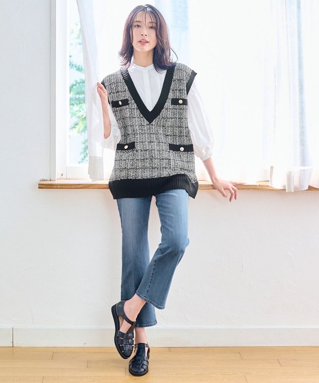 ANY 【洗濯機可/ストレッチ】デニムフレアパンツ ライトインディゴ