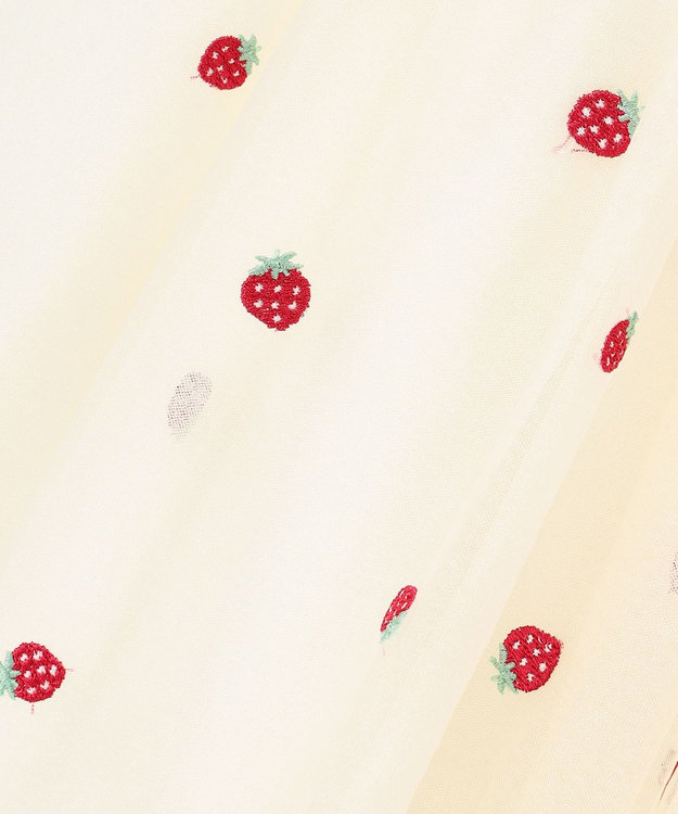ANY KIDS 【Strawberry Collection】総刺繍 いちごチュールスカート エクリュ