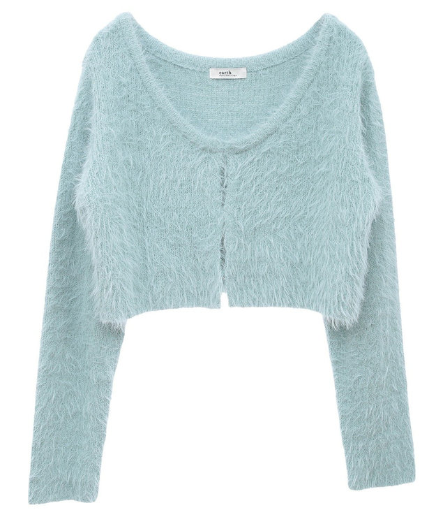 earth music&ecology ＳＥＴ２点シャギーショートカーデ＋ミニワンピース Mint Green