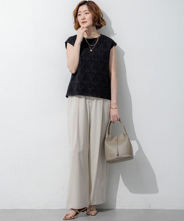 23区 VIOLAd'ORO シュリンクレザー 2WAY ハンドバッグ ベージュ系