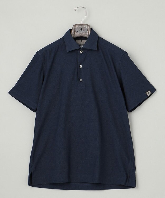 GOTAIRIKU 2年連続売上NO1【仕事で着られる】キレイめ 鹿の子ビズポロシャツ ライトネイビー