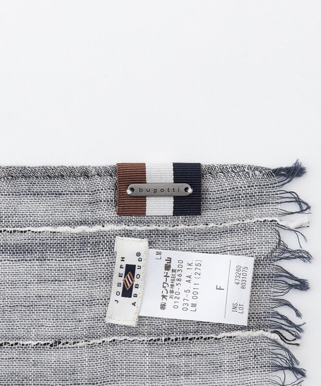 JOSEPH ABBOUD 【ドイツ/bugatti×V.FRAAS】スラブストライプ ストール ネイビー系2