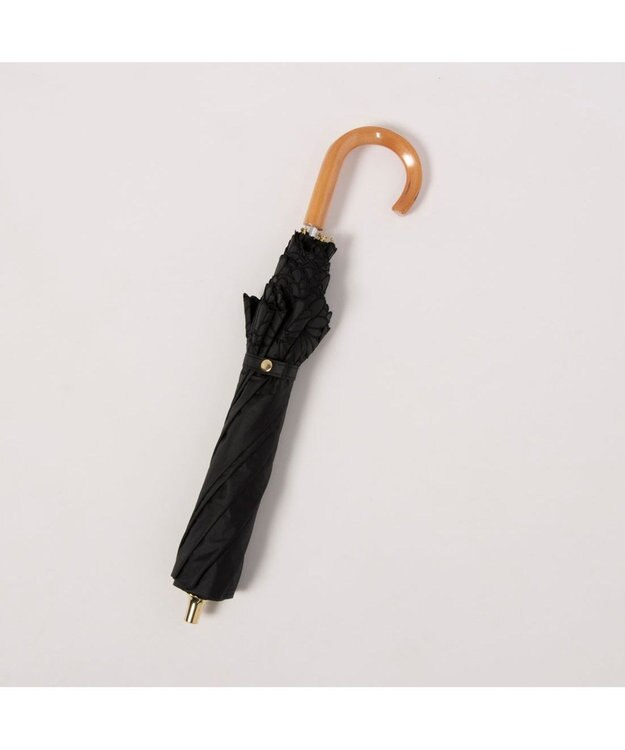 UNBILLION カシュネ cachenez / PUフラワーボーラー刺繍トップレス2段折りたたみ傘 ブラック