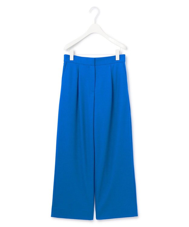 ICB 【洗える】 ウォッシャブルウールジャージー ワイドパンツ サファイア系