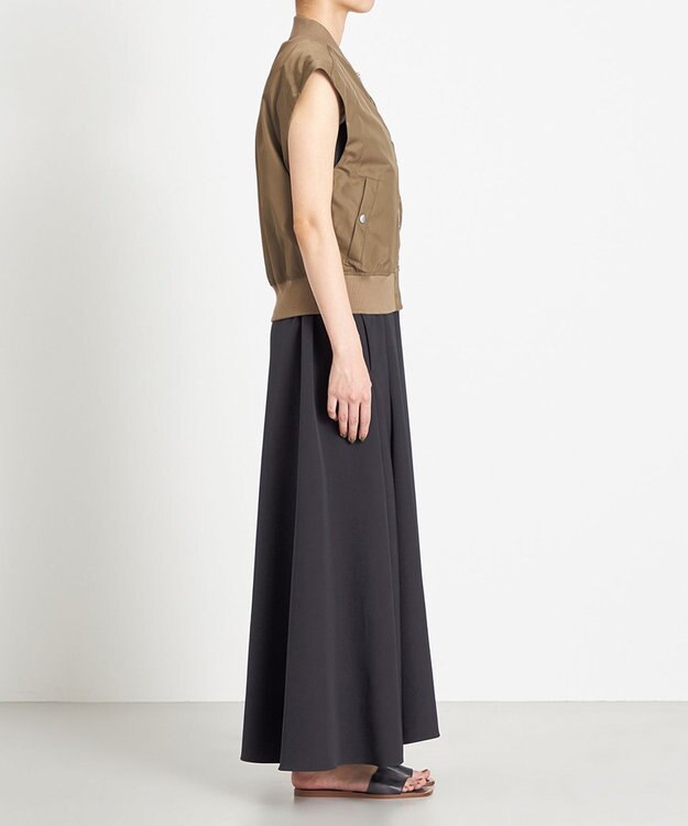 NAVE 【Nave　洗える】リサイクルツイル ノースリーブブルゾン カーキ系